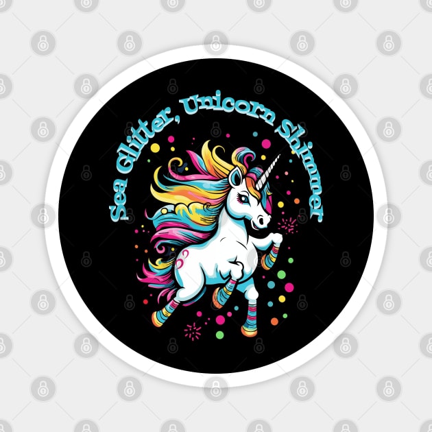 Sea Glitter, Unicorn Shimmer Magnet by WarFX Designs